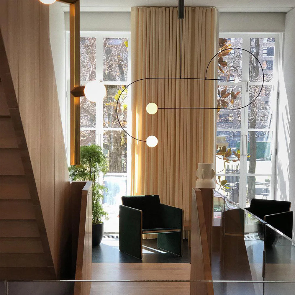 Arisha Minimalist Linear Mobile Pendant Light, Black - Neutral Decor
