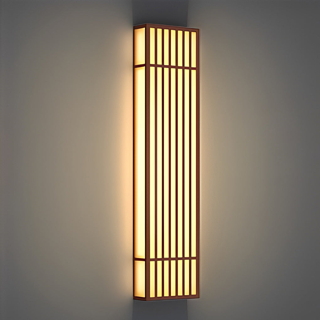 Grateful Retro Vertical Stripe Grid Steel Outdoor Wall Lamp