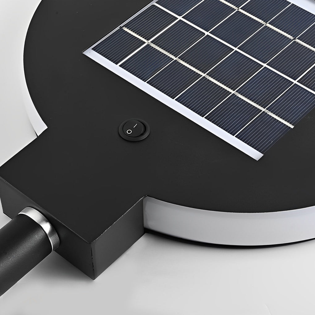 Peaceful Modern Circular Solar Steel Outdoor Lawn Light