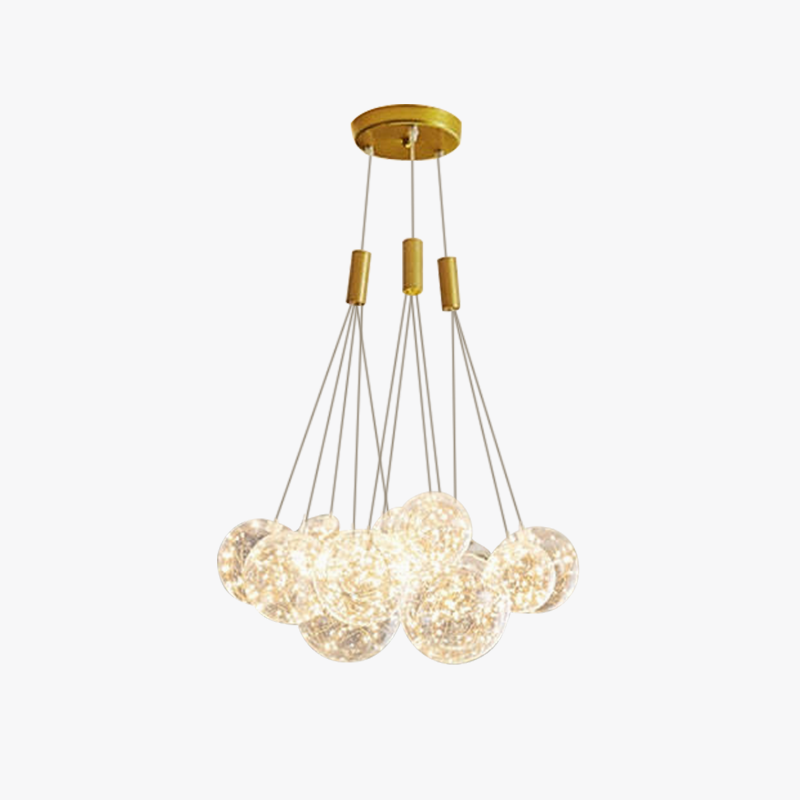 Valentina Glass Globe Bubble Pendant Light LED Stary - Neutral Decor