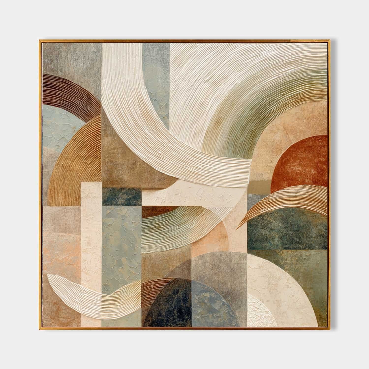 Wall Art Semicircle Geometric Abstract - Neutralighting