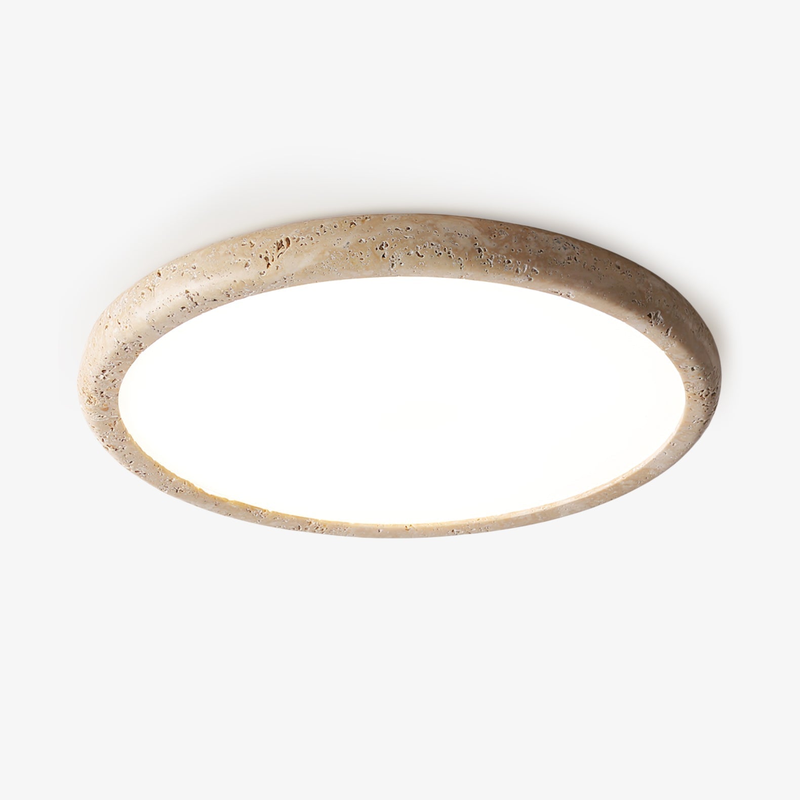 Aurrina Ring Frame Travertine Ceiling Light-Neutral Decor