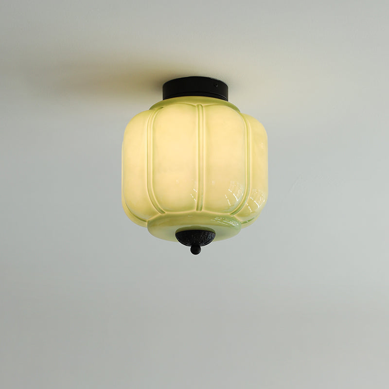 Selviro Ceiling Lamp Green Glass Brass Classic-Neutral Decor