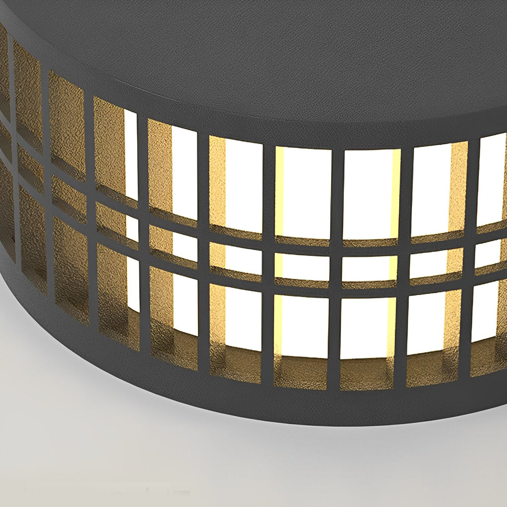 Shining Round Creative LED Modern Steel Outdoor Fence Post Lights