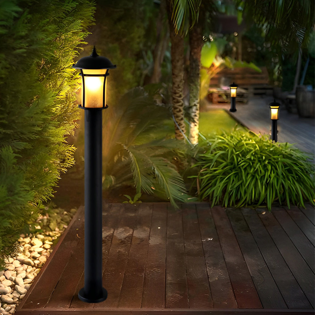 Rhean Classic Old England-Style LED Glass Outdoor Lamp