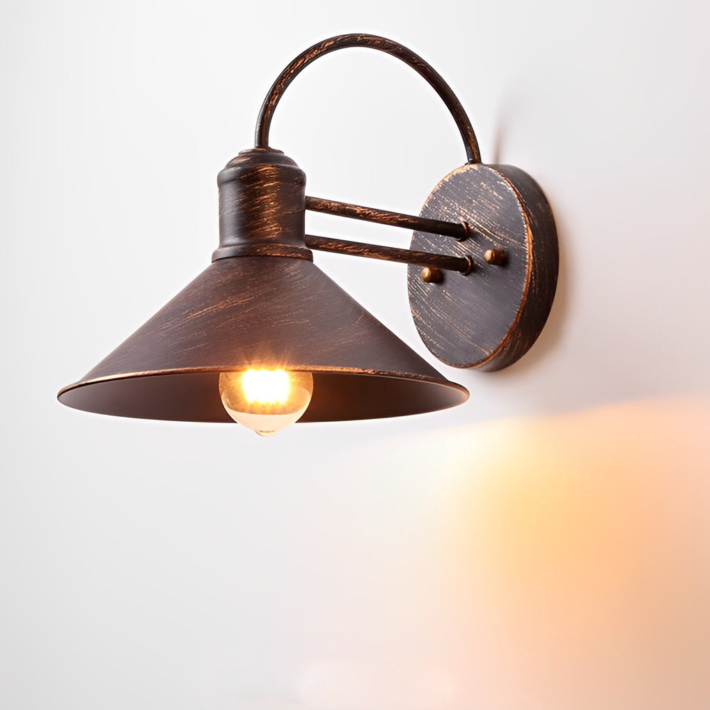 Nerissa Retro Conical Industrial Outdoor Wall Lamp