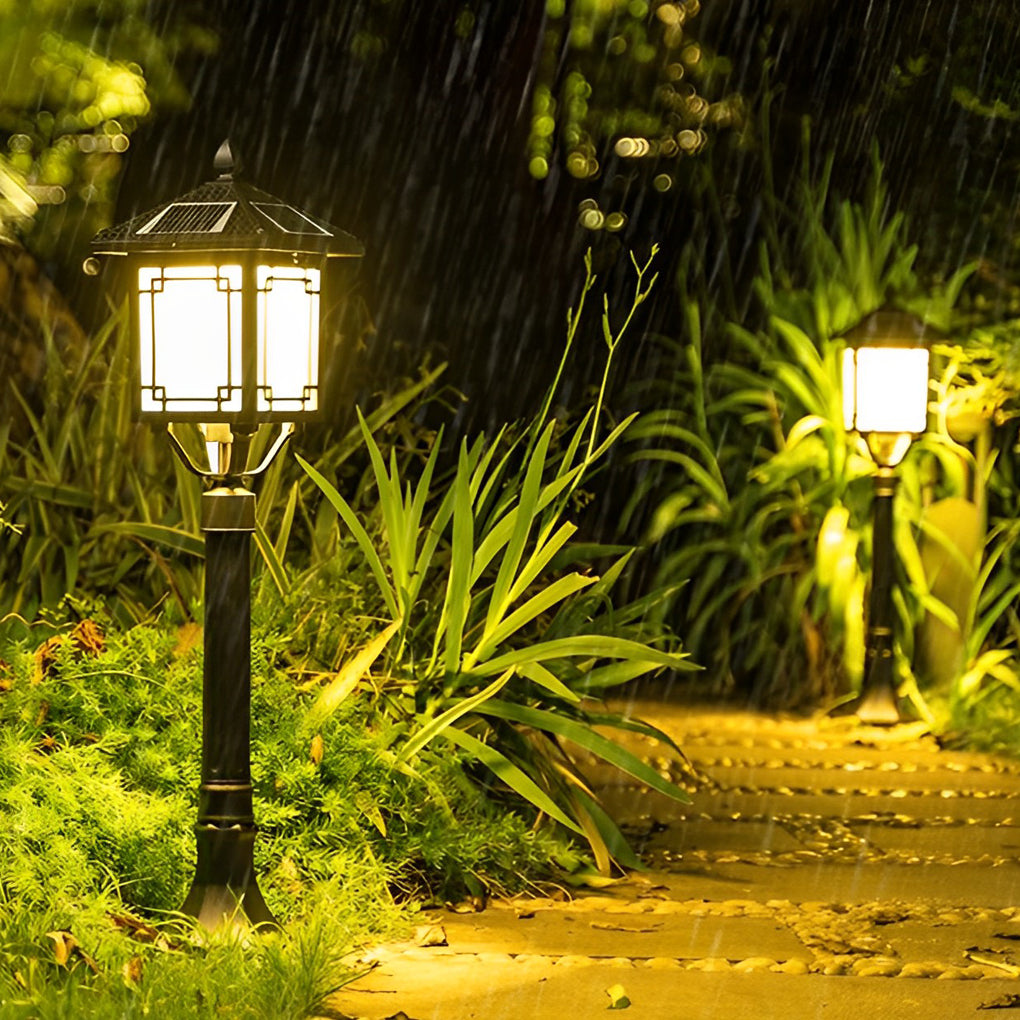 Leahn Ancient House Style LED Outdoor Post Lamp