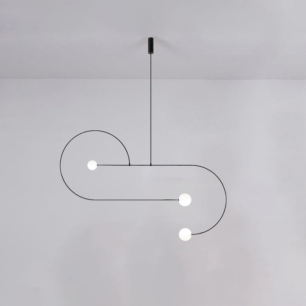 Arisha Minimalist Linear Mobile Pendant Light, Black - Neutral Decor