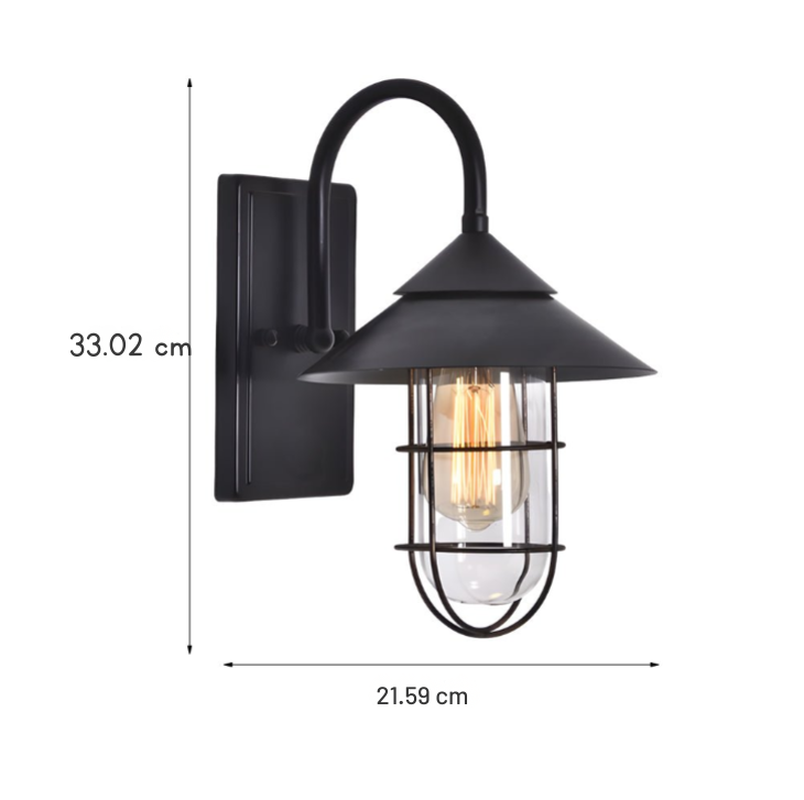 Rebello Retro Round Sensor Glass Outdoor Wall Lights