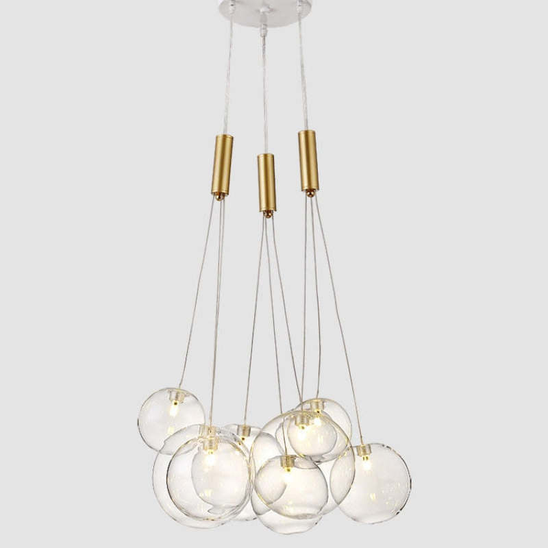 Valentina Glass Globe Bubble Pendant Light LED Stary - Neutral Decor