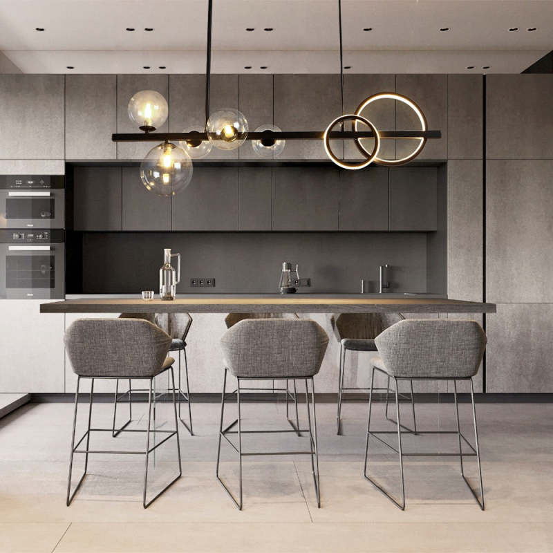 Arisha Pendant Light Bubble Circle Modern Black/Gold, Bedroom - Neutral Decor