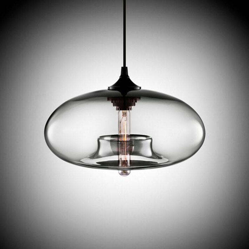 Valentina Modern Bread Shaped Glass Pendant Light, 6 Colour - Neutral Decor