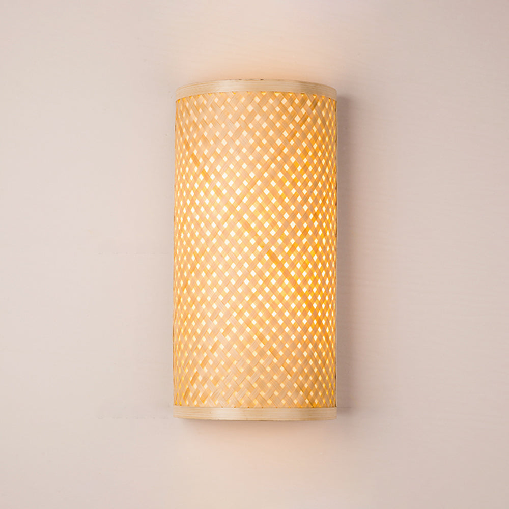 Muto Led Wall Mounted Bedside Lamp, Rattan/Acrylic, Bedroom - Neutral Decor