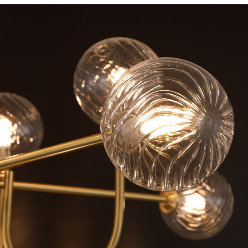 Valentina Modern LED Chandelier Gold Glass Living/Dining Room/Bedroom - Neutral Decor
