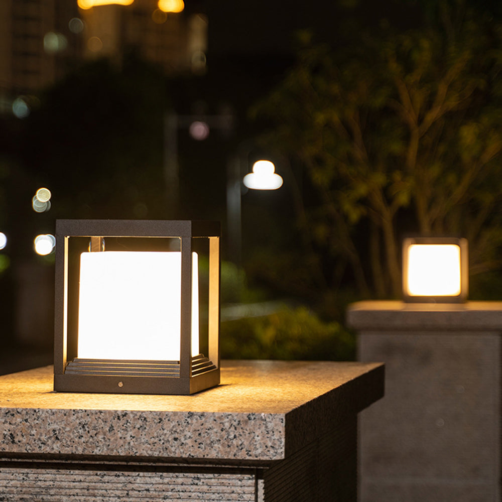 Ray Modern Rectangular Metal Outdoor Lamps, Black - Neutral Decor