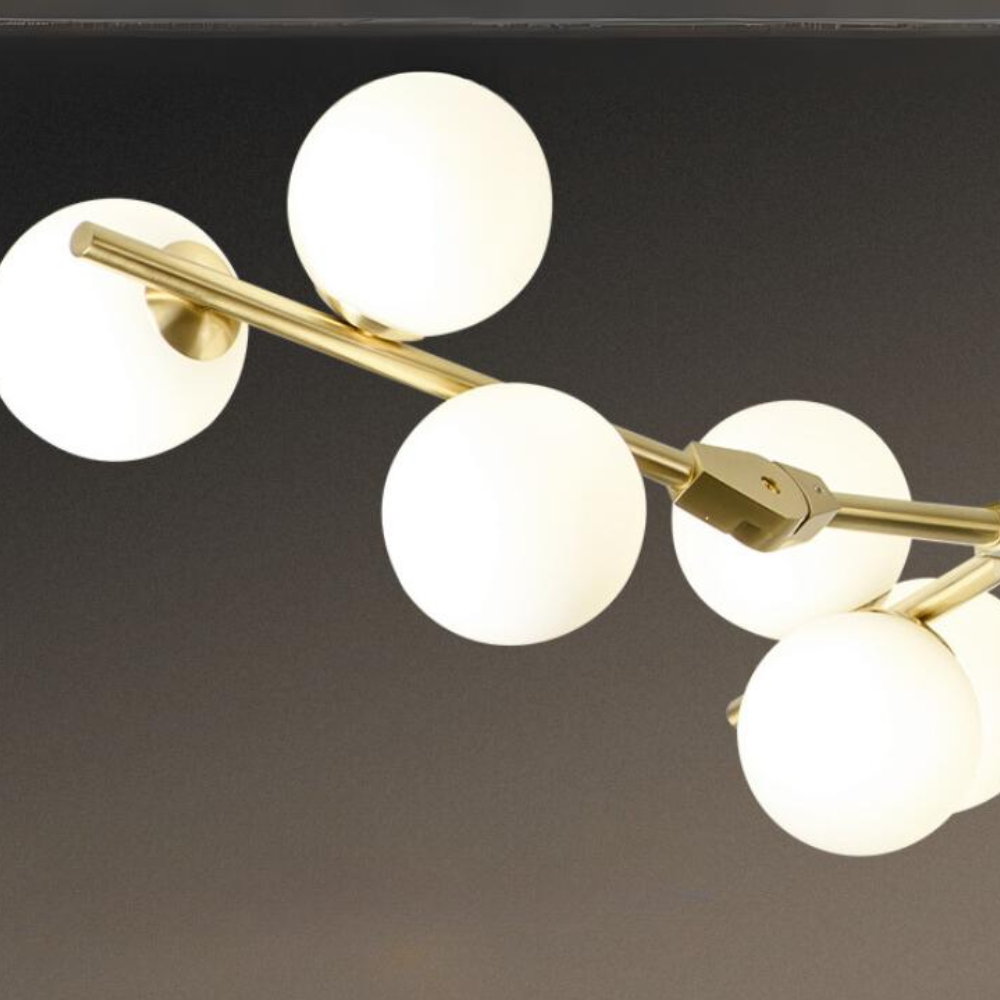 Valentina Modern LED chandelier Gold/Black Glass Living Room/Bedroom - Neutral Decor