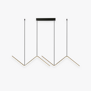 Arisha Modern Wavy linear Pendant Light Double, Black/Gold - Neutral Decor