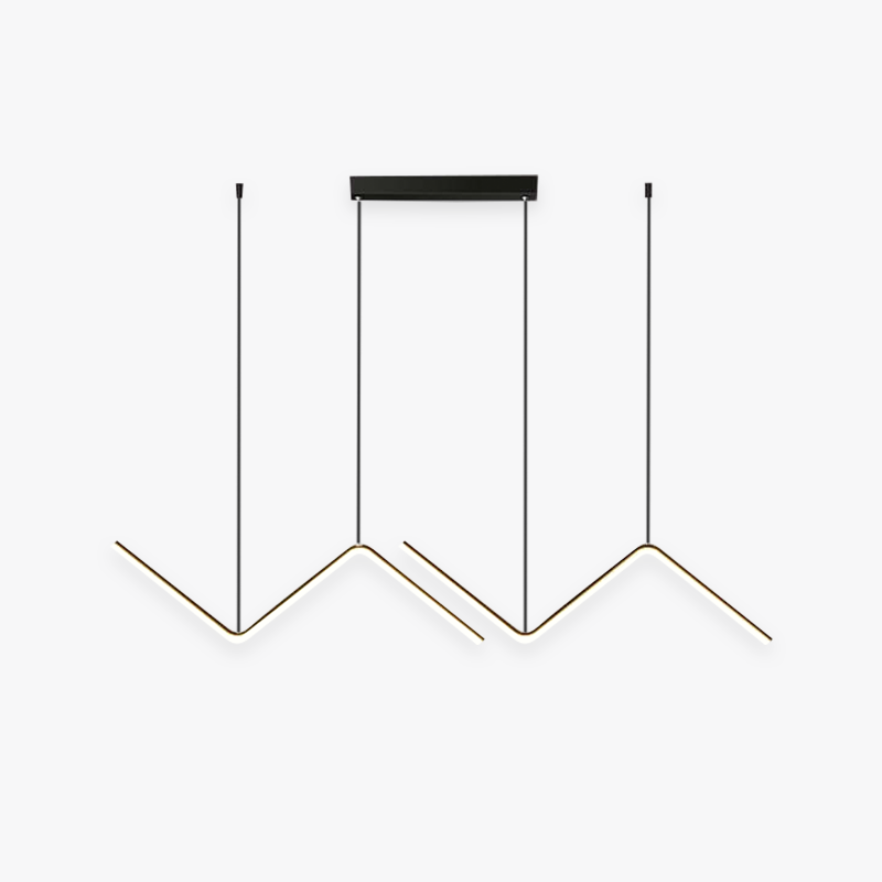 Arisha Modern Wavy linear Pendant Light Double, Black/Gold - Neutral Decor