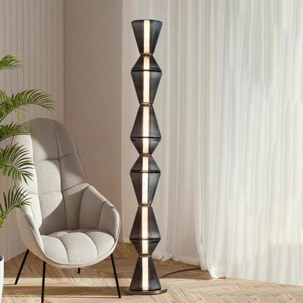 Evette Nordic Modern Black LED Pendant & Floor&Table Lamp, Glass - Neutral Decor