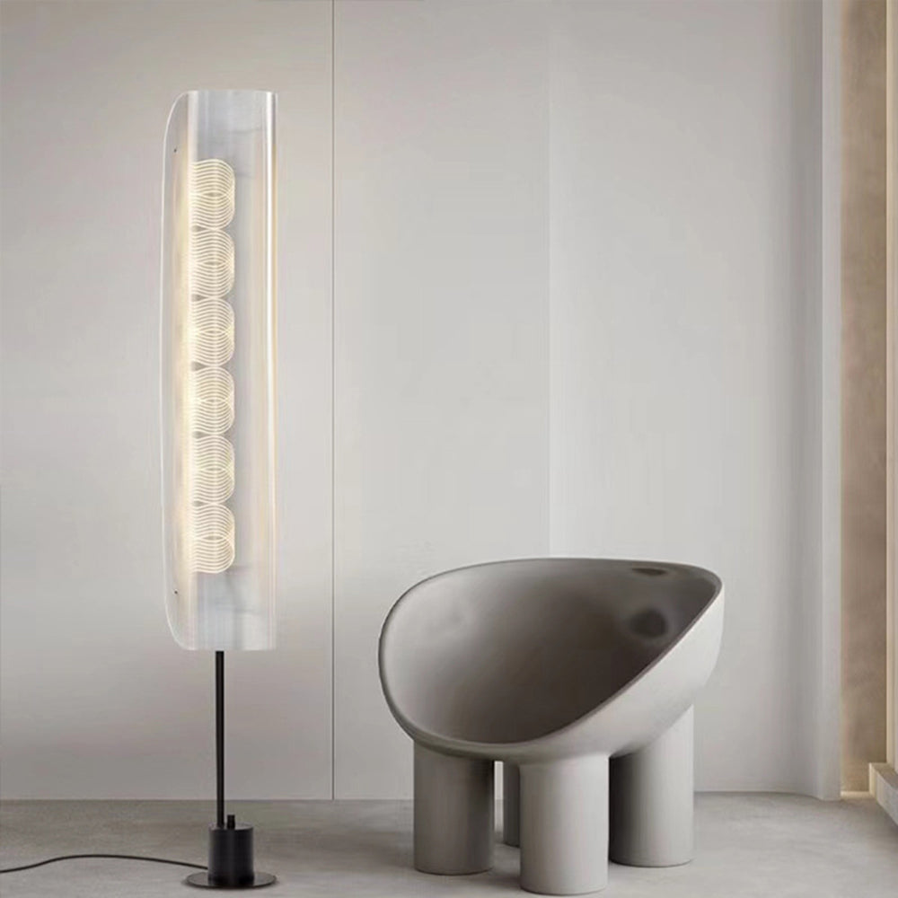 Salgado Nordic Minimalistic White Floor Lamp, Metal & Acrylic - Neutral Decor