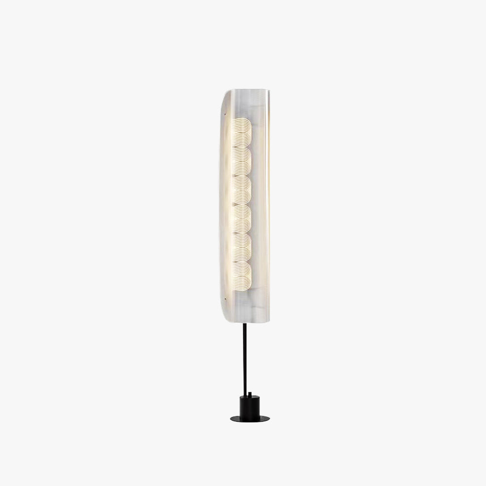 Salgado Nordic Minimalistic White Floor Lamp, Metal & Acrylic - Neutral Decor