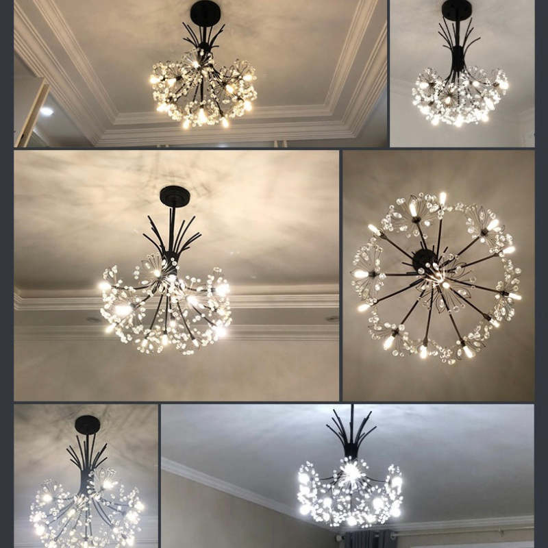 Arisha Modern Art Deco Crystal Sputnik Chandelier, Black/Gold - Neutral Decor