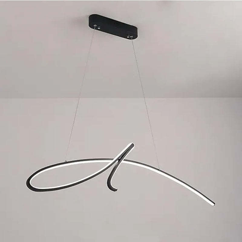Arisha Pendant Light Irregular-curved Modern, Metal, Black/Gold, Restaurant - Neutral Decor