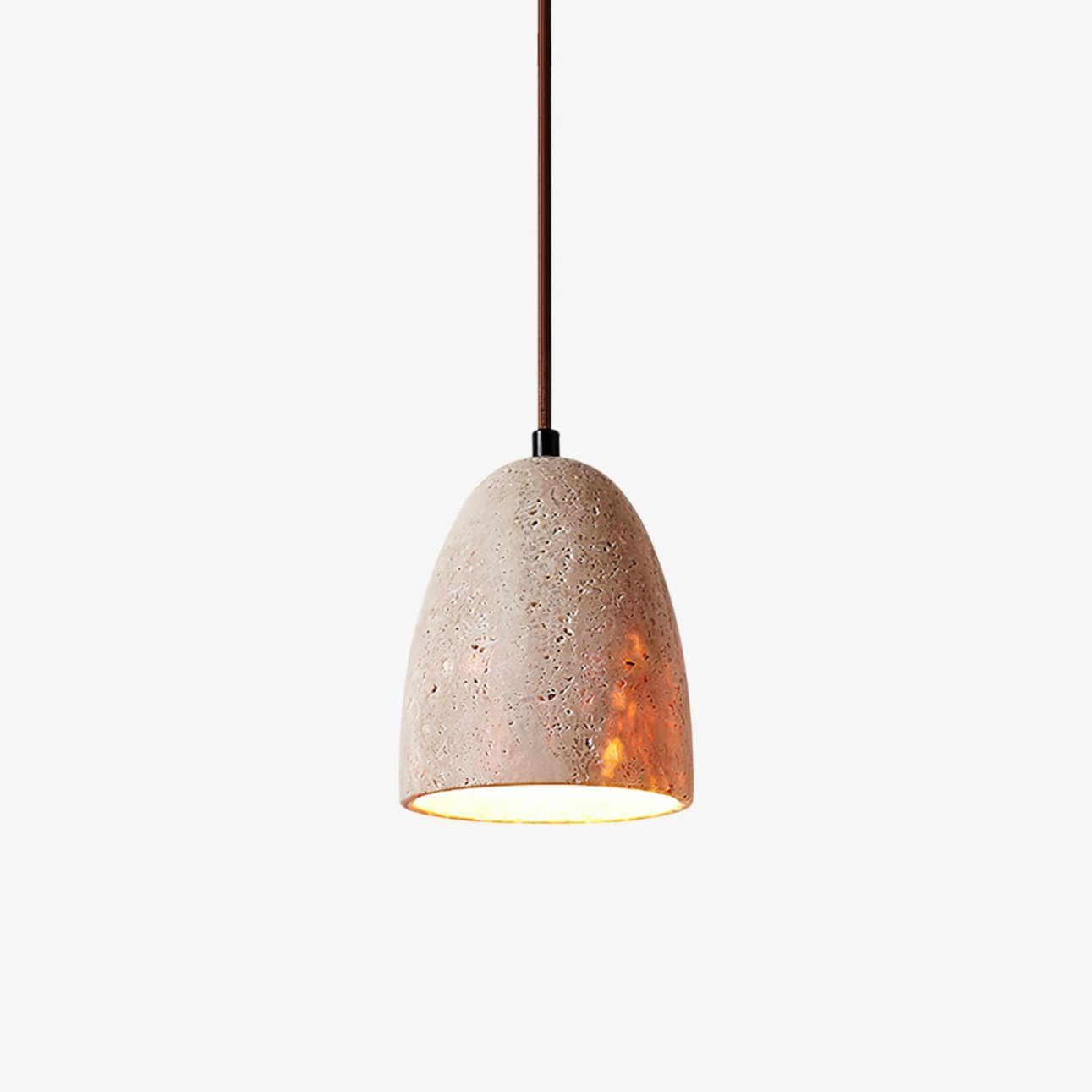 Lildes Conical Travertine Pendant Light-Neutral Decor