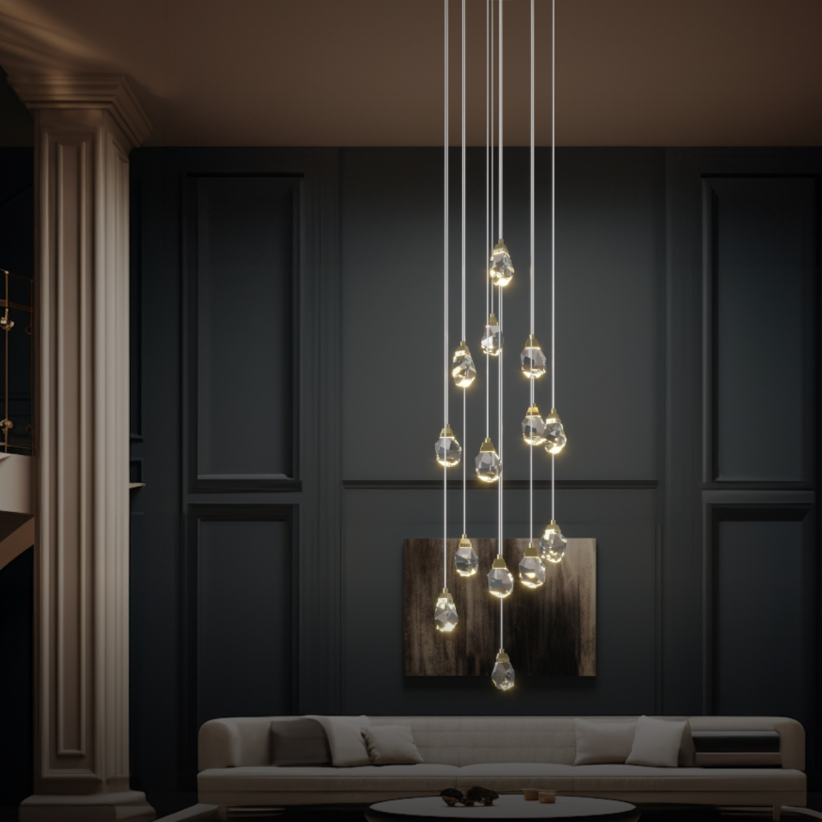 Kristy Design Ball Glass/Metal Pendant Light Gold - Neutral Decor