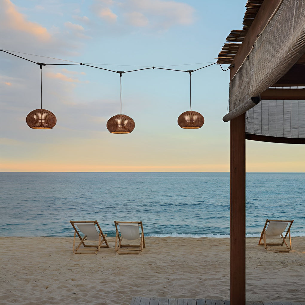 Jarvis Lantern Shaped Modern Rattan Outdoor Wall Lamp