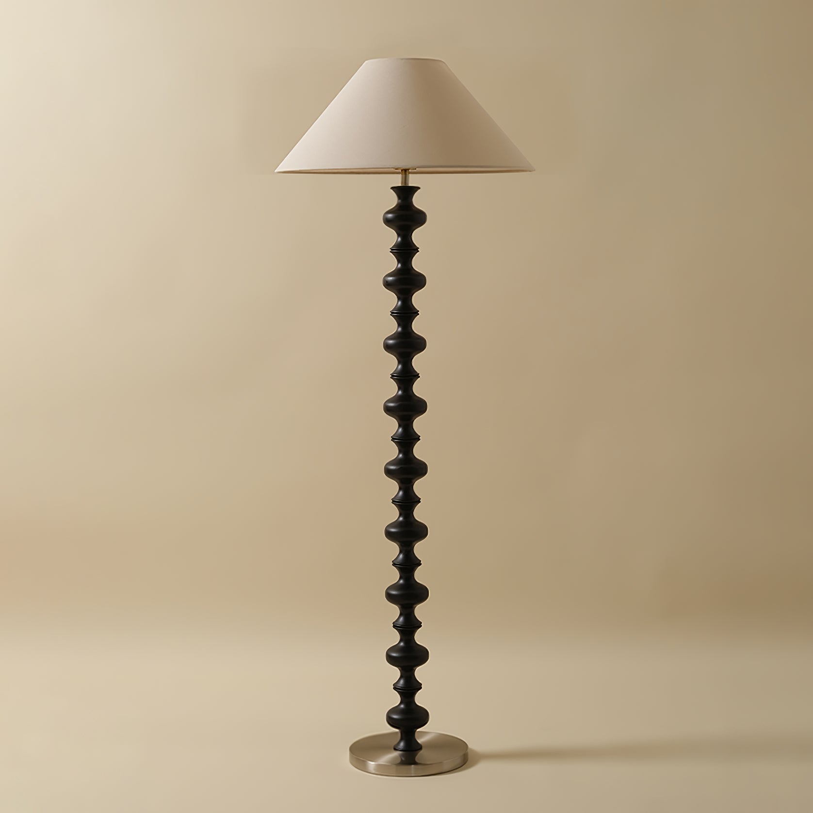Emelir Wood Fabric Floor Lamp-Neutral Decor