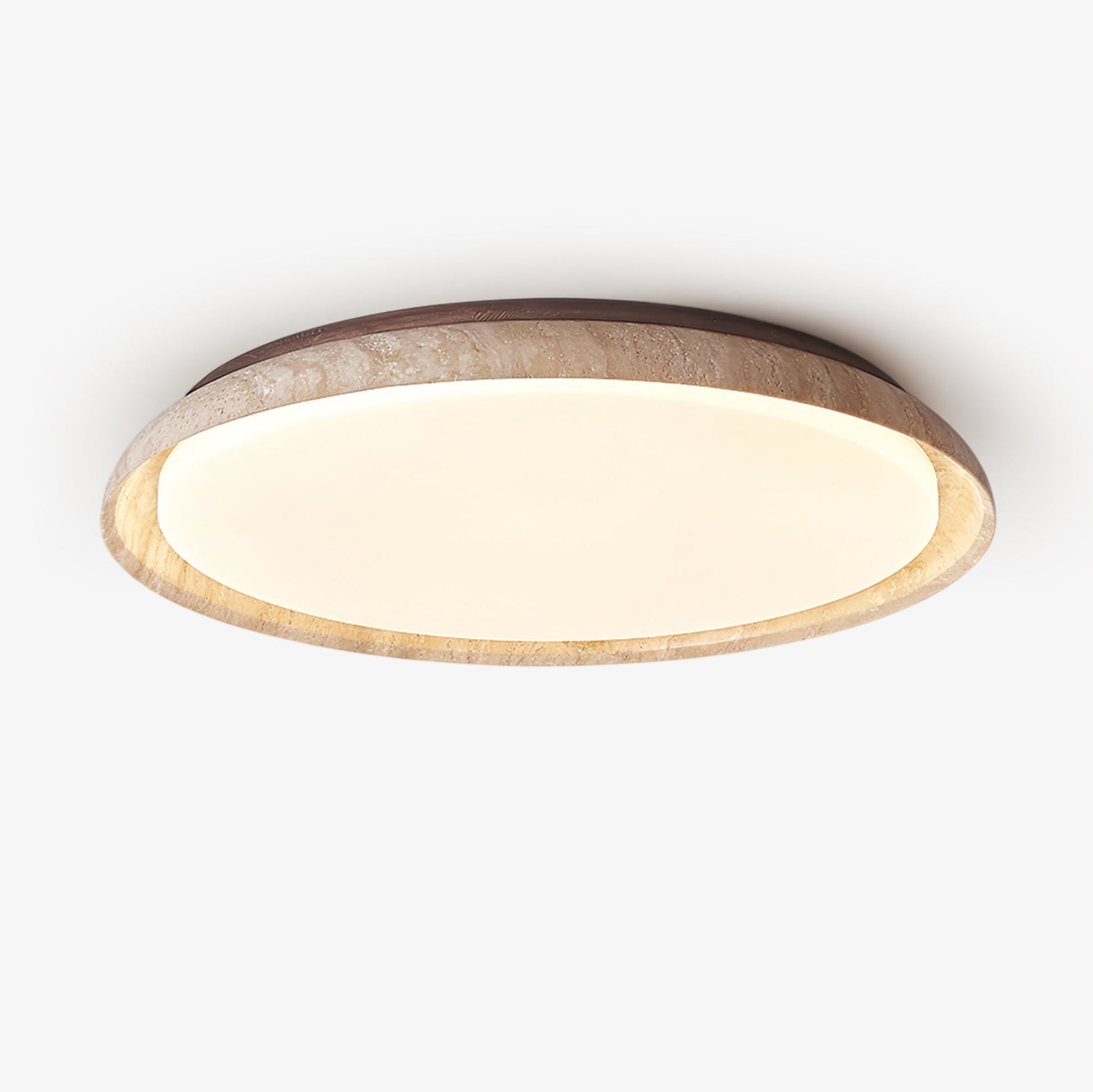 Eveno Ring-Rim Travertine Ceiling Light-Neutral Decor