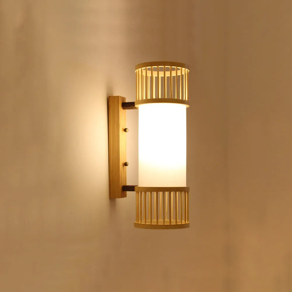 Ritta Wall Lamp Rustic, Muto Rattan Weaving LED, Hallway Wall Sconce - Neutral Decor