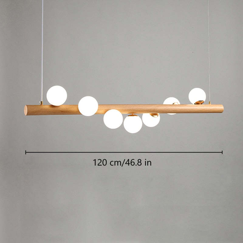 Valentina Glass Bubble Pendant Light Wood/Walnut - Neutral Decor
