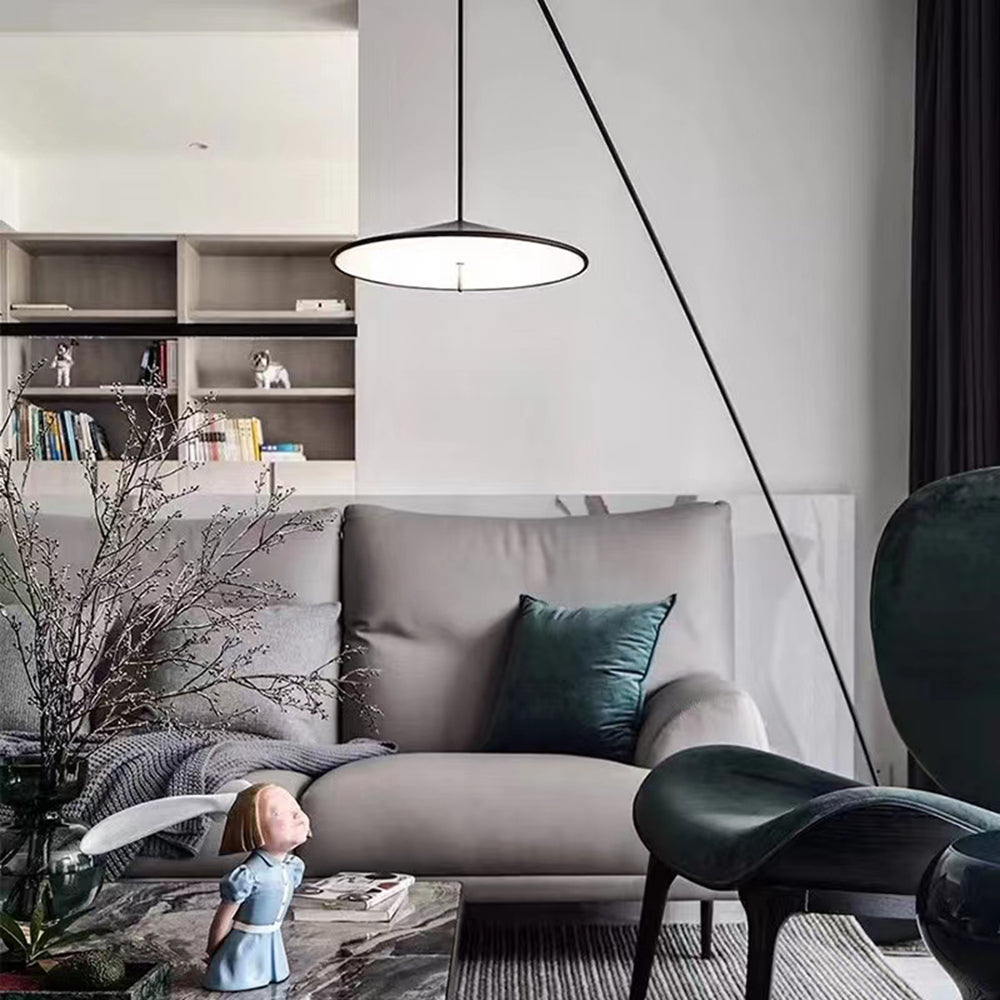 Salgado Frisbee Fishing Rod Floor Lamp, Living Room - Neutral Decor