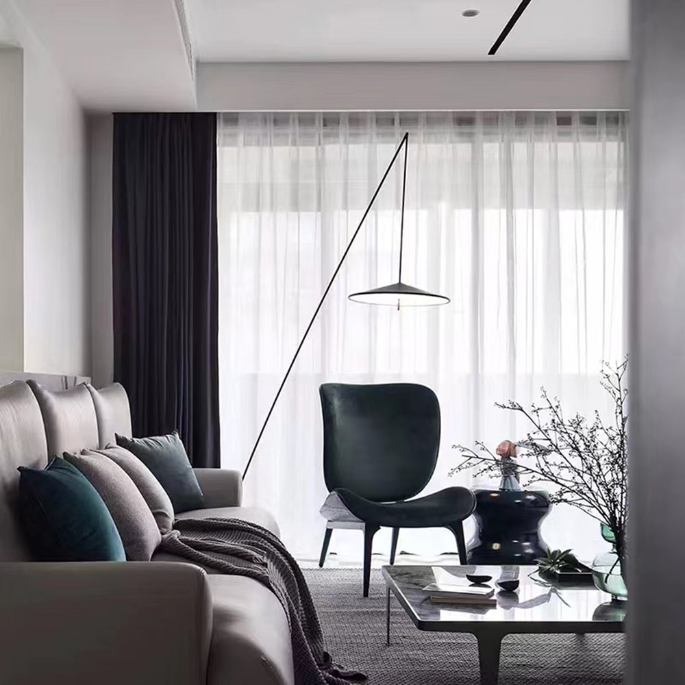 Salgado Frisbee Fishing Rod Floor Lamp, Living Room - Neutral Decor