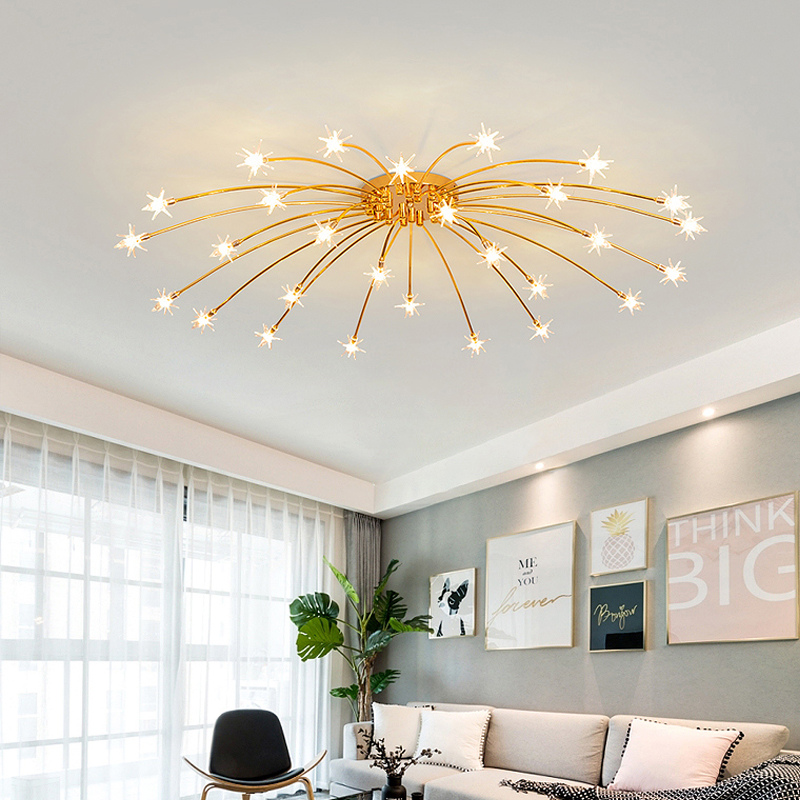Arisha Art Deco Starry Flush Mount Ceiling Light - Neutral Decor
