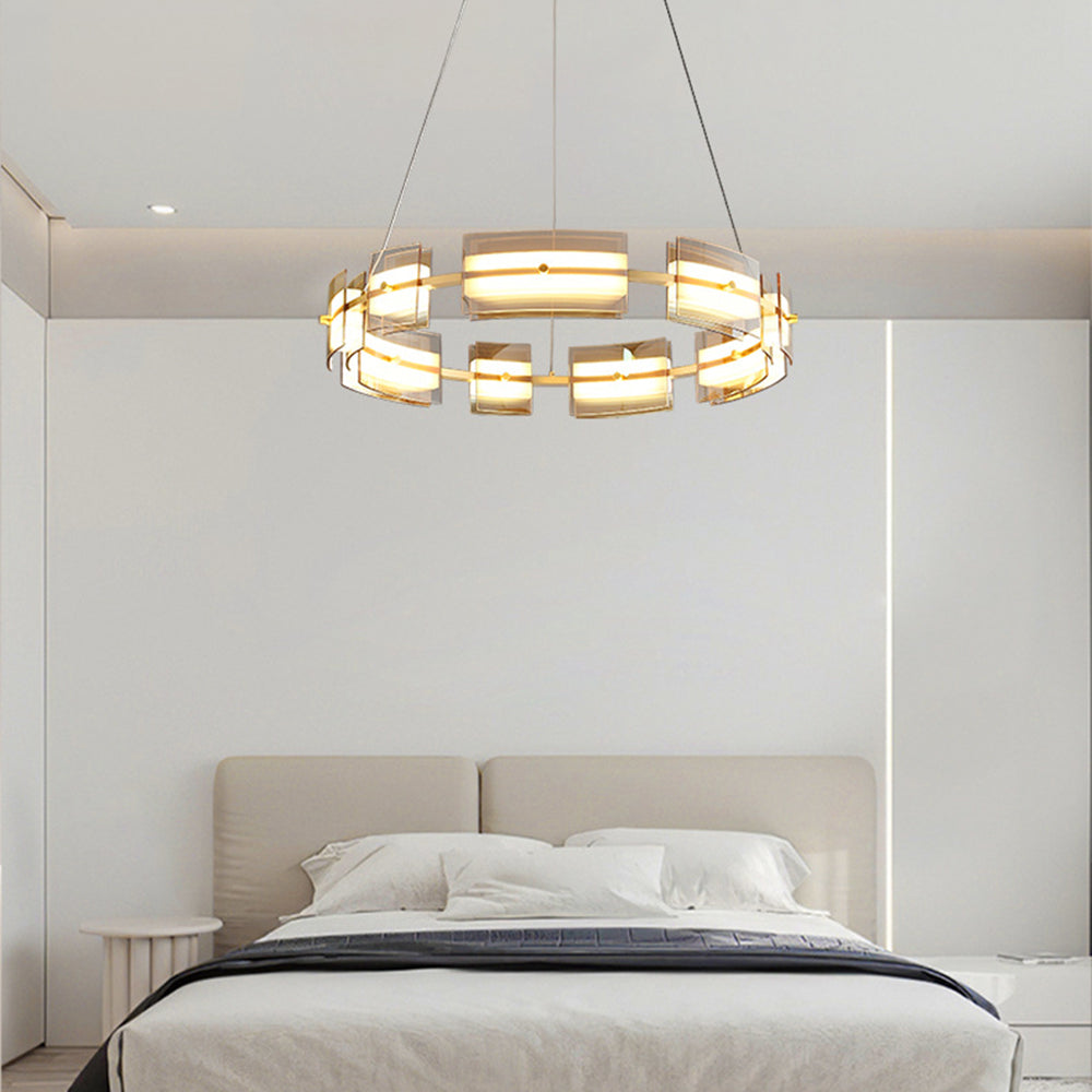 Arisha Minimalist Ring Metal Pendant Light,Black/Gold - Neutral Decor