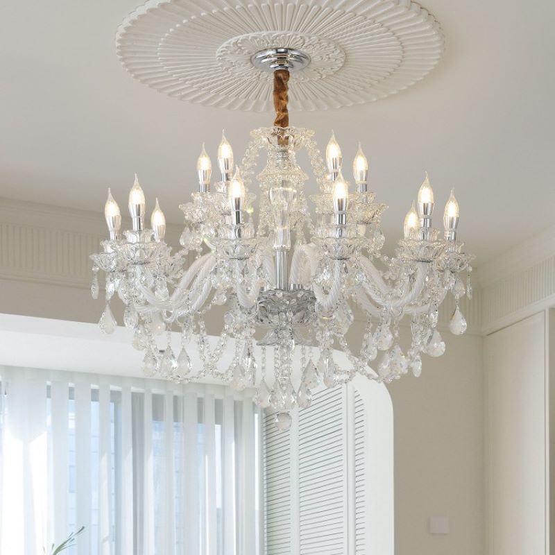 Silva Chandelier French Crystal Living Room Dining Room - Neutral Decor