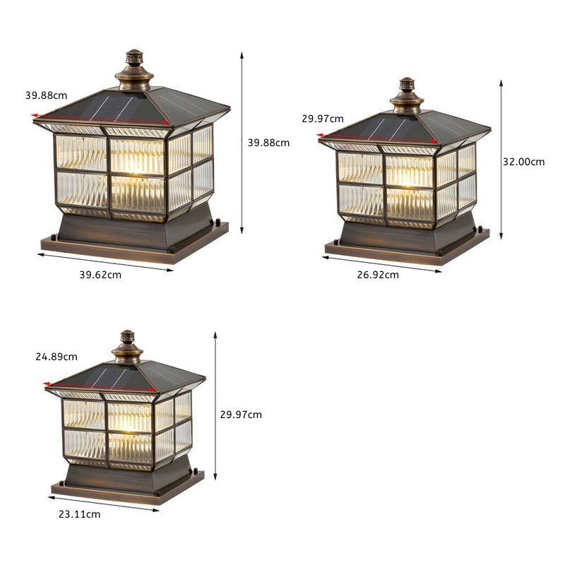 Oneaa Classic Glass Outdoor Pillar Post Light