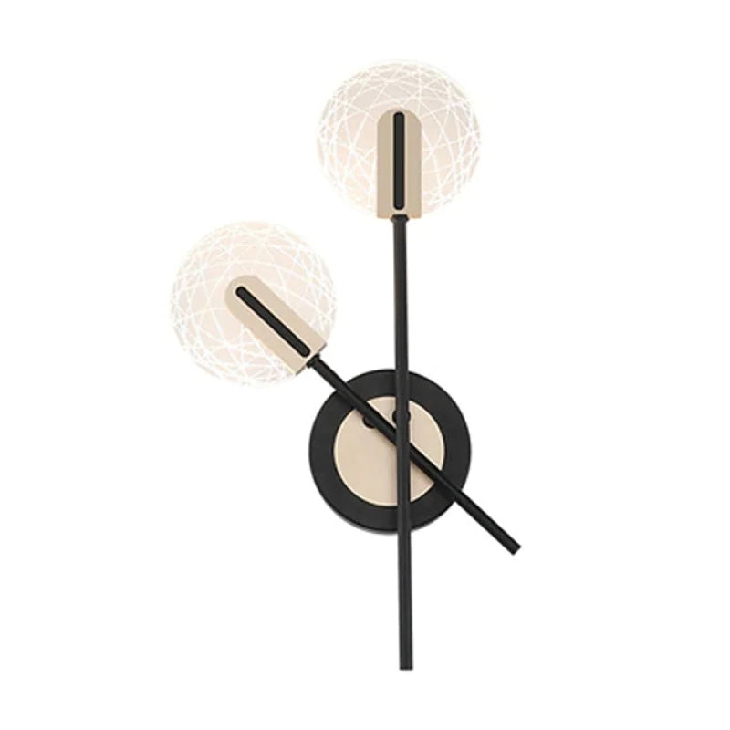 Valentina Wall Lighting Disc Modern, Metal/Acrylic, Black/White, Bedroom - Neutral Decor