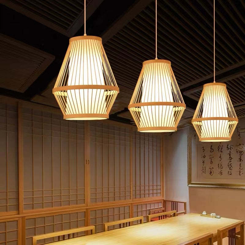 Muto Rattan Handmade Woven Bamboo Vintage Pendant Light - Neutral Decor