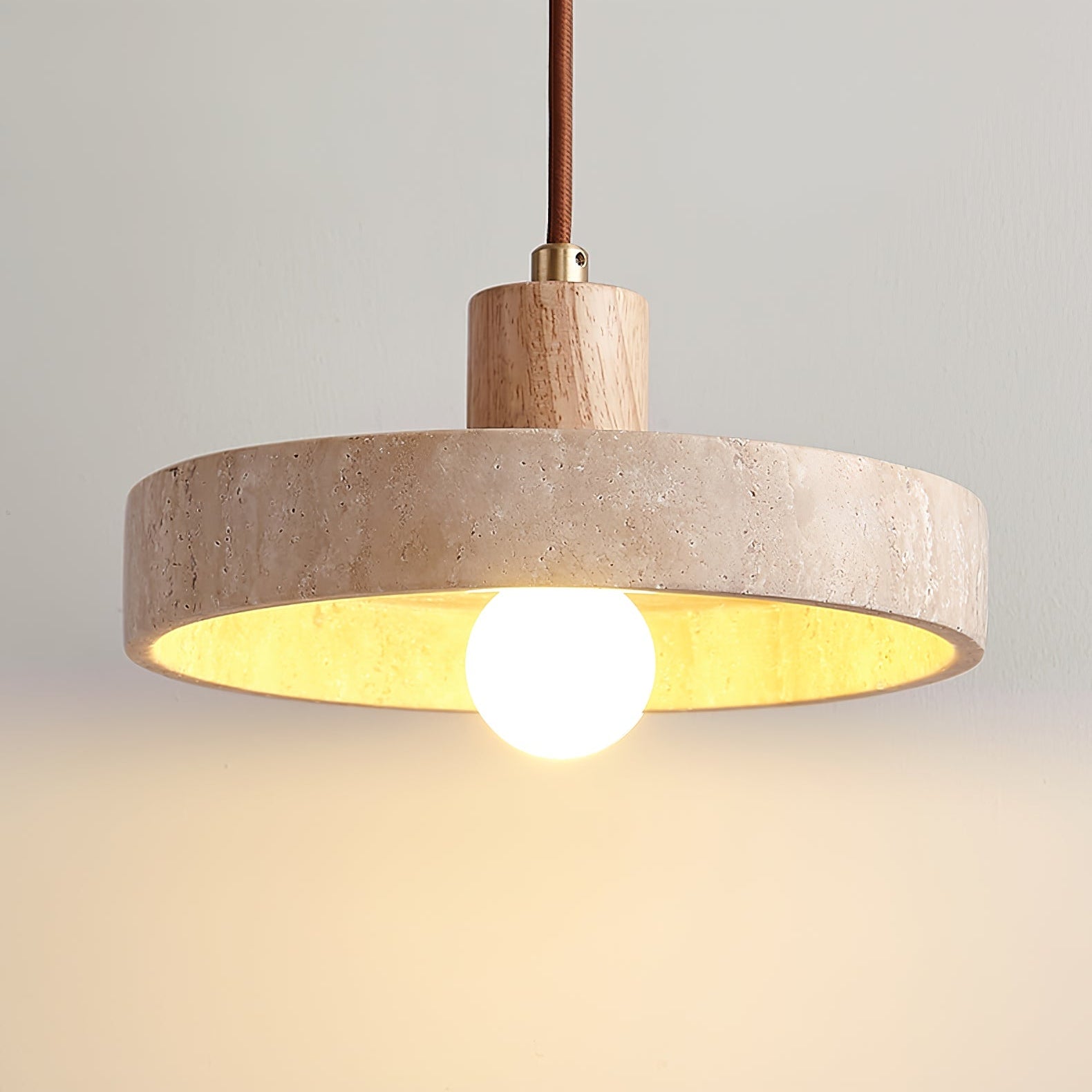 Evvynor Travertine Pendant Light-Neutral Decor