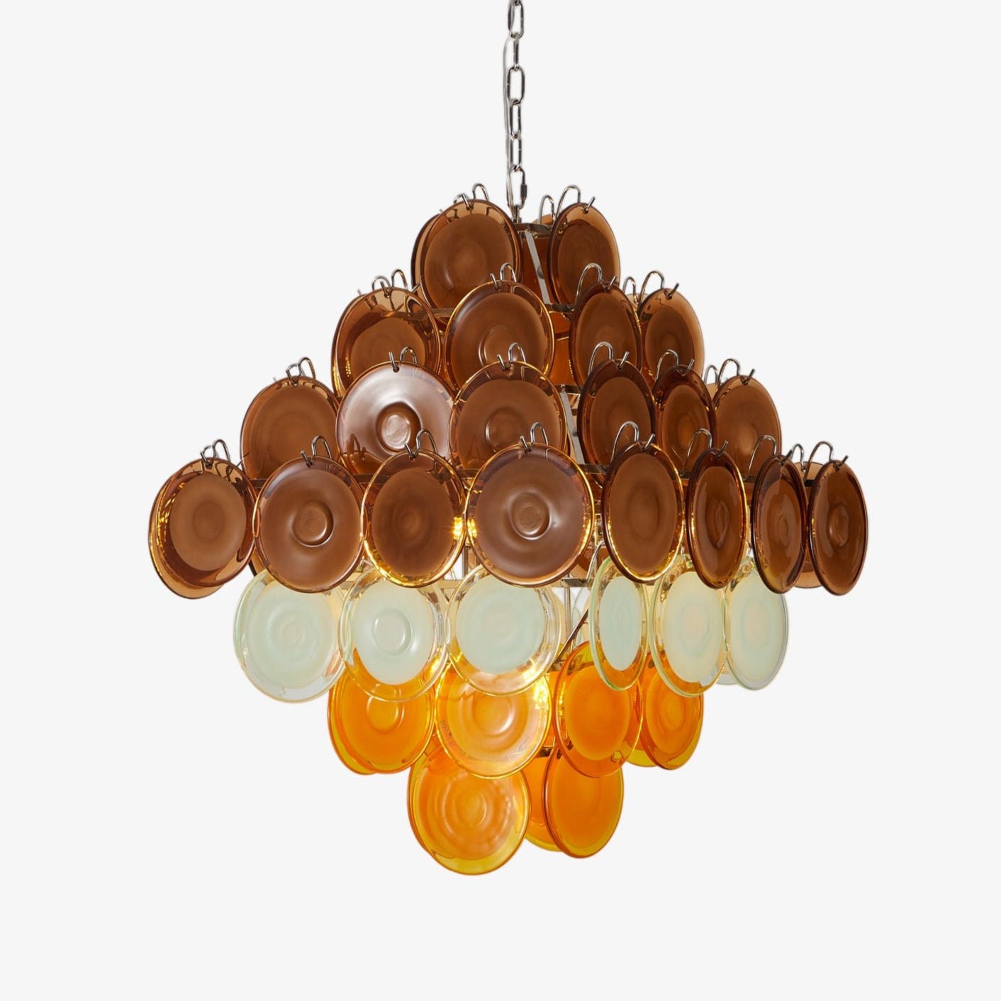 Aurora Chandelier Retro Glass Disc Multicolor Vintage-Neutral Decor