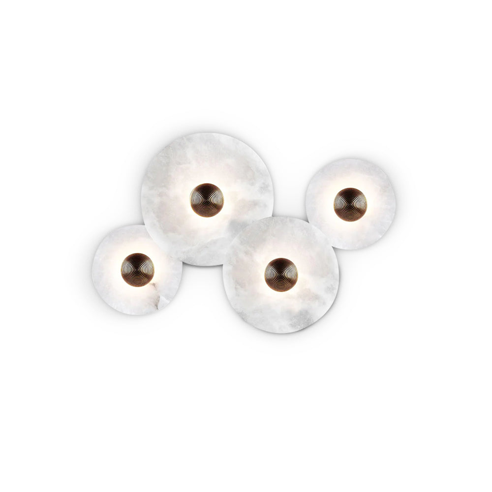 Round Wall Lamp Alabaster Cluster Trio