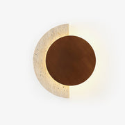 Coraeen Half-Moon Travertine Wall Light-Neutral Decor