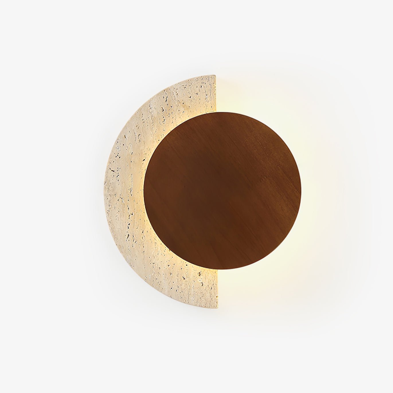 Coraeen Half-Moon Travertine Wall Light-Neutral Decor