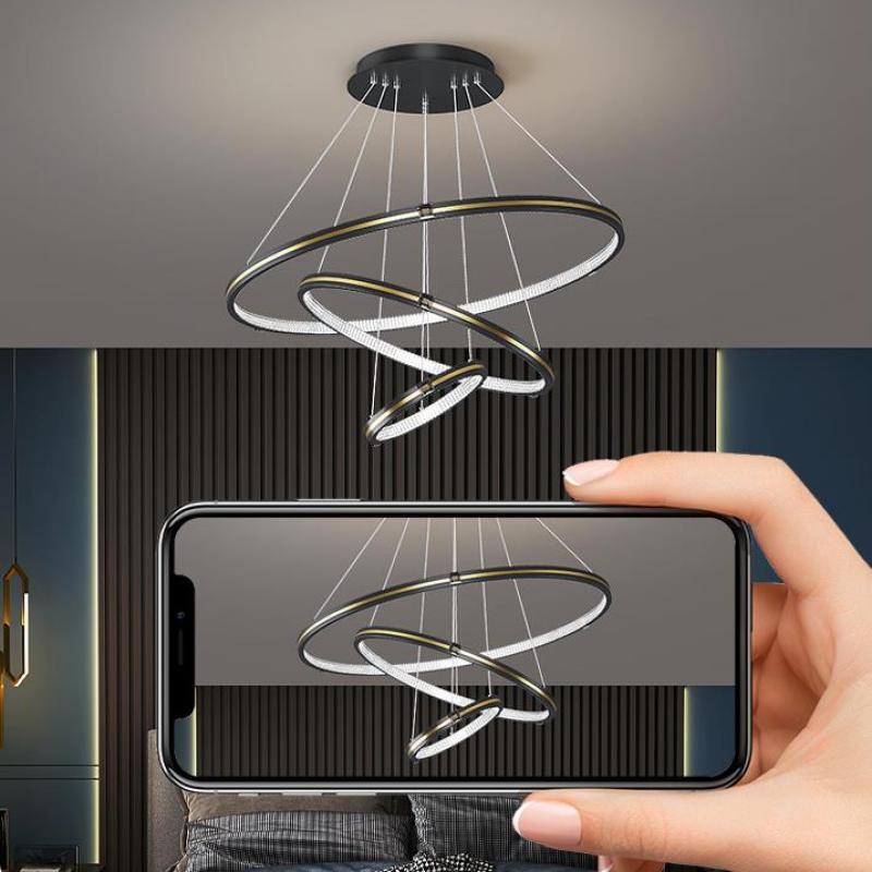 Arisha LED Rings Adjustable Pendant Light For Living Room &Dining Room - Neutral Decor