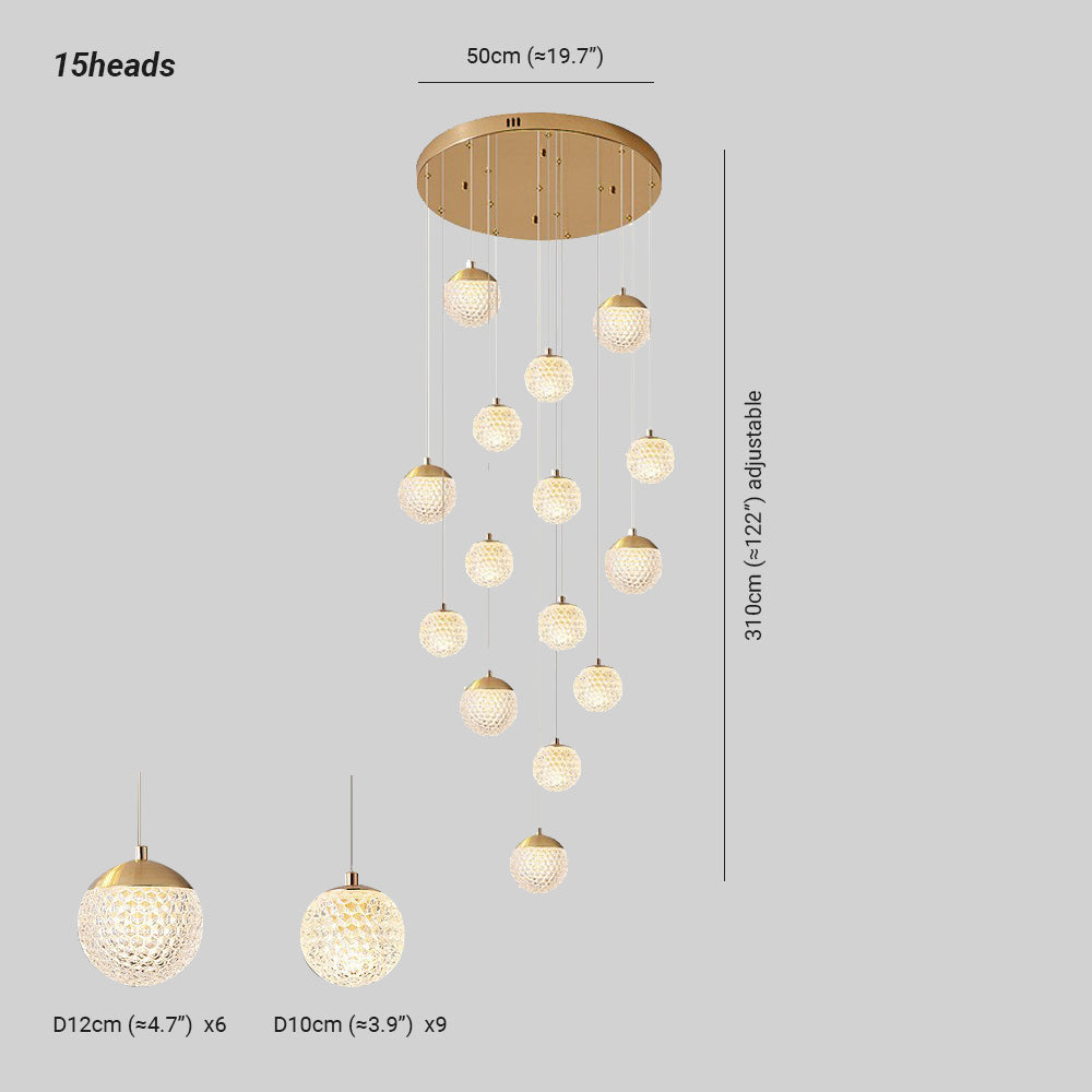 Arisha Multi Staircase Modern Art Deco Pendant Light, Gold - Neutral Decor