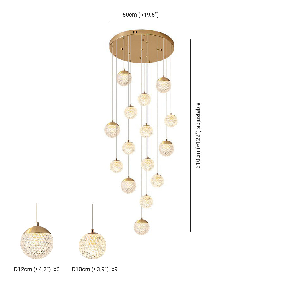 Arisha Multi Staircase Modern Art Deco Pendant Light, Gold - Neutral Decor